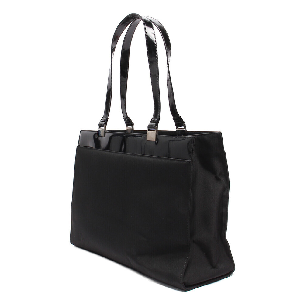 Gucci bag evening trim tote Black leather patent